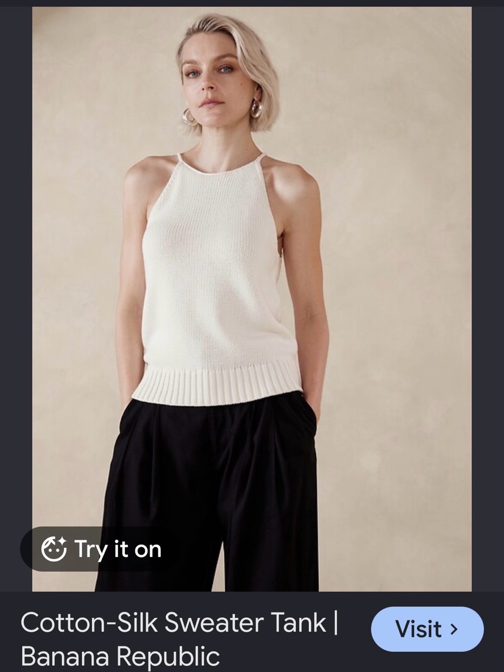 Banana Republic Cotton-Silk Sweater Tank (S)